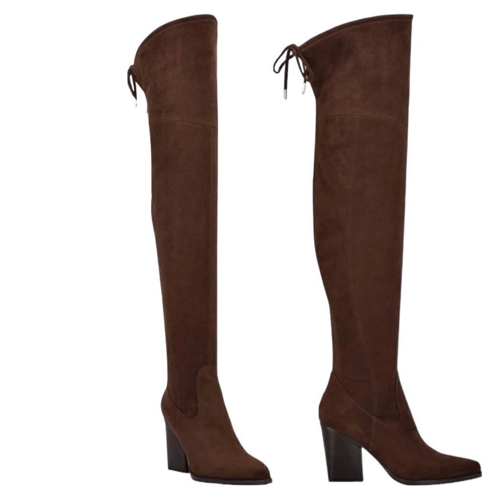 NWT MARC FISHER OKUN TALL HERLED BOOTS IN COLOR DARK BROWN WOMENS SIZE 7.5